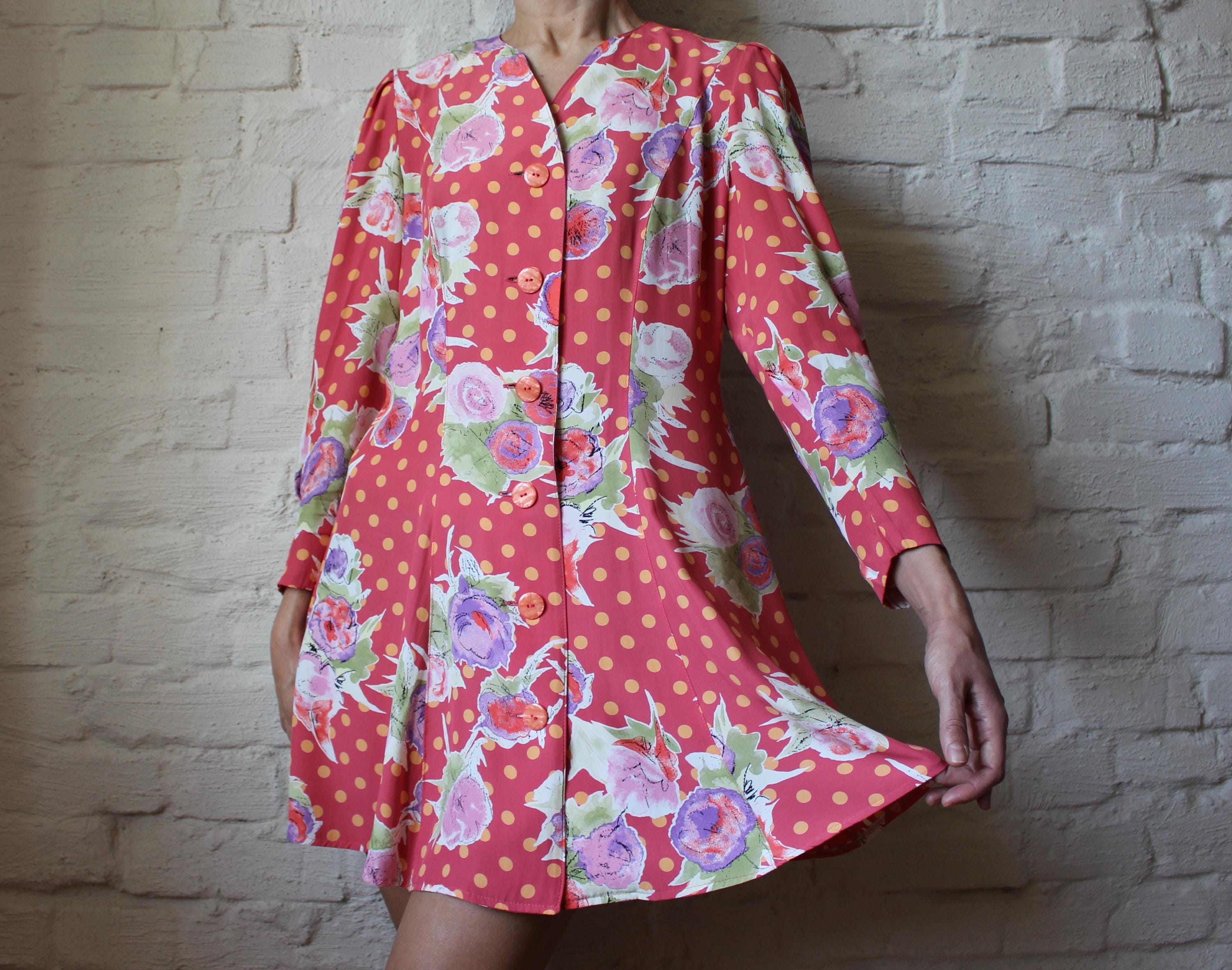 Vintage Polka Dot Dress 90s - Etsy