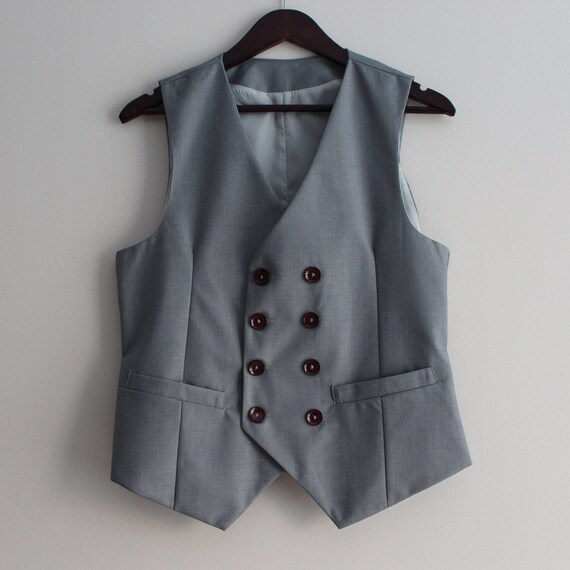 Gray Vest Men's Grey Vest Gray Waistcoat Grey Mens