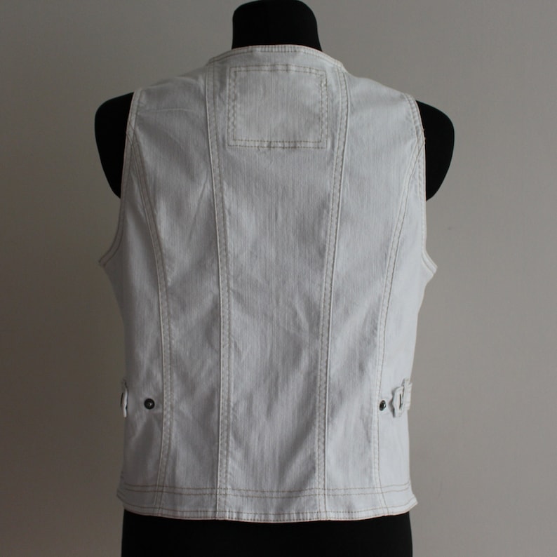 White Vest White Denim Vest Jean Vest Women's White Etsy