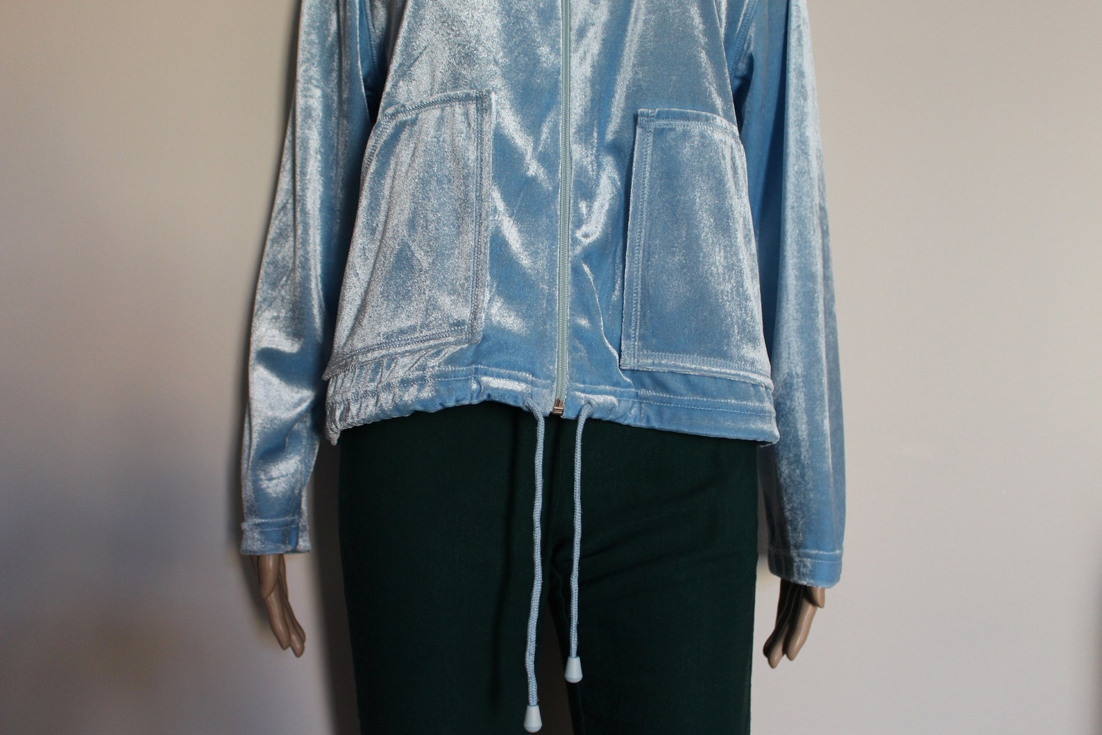 Light Blue Velvet Sequin Jacket
