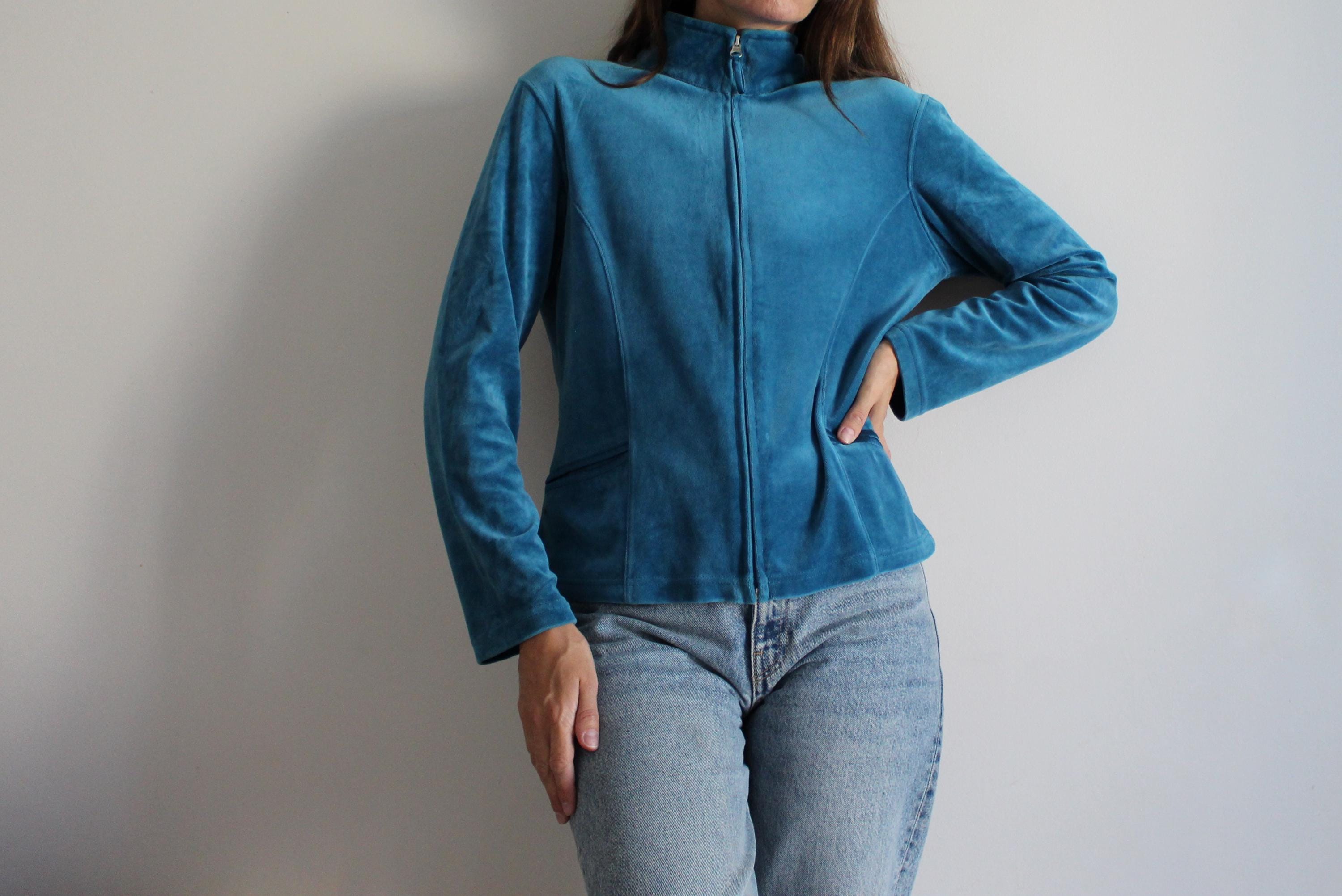 Vintage Velvet Zip up Jacket - Etsy