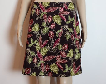 Women’s Corduroy Skirt Brown Olive Green Red Skirt Floral Print Skirt Women's Mini Skirt Vintage 90s Skirt Lined Medium Size