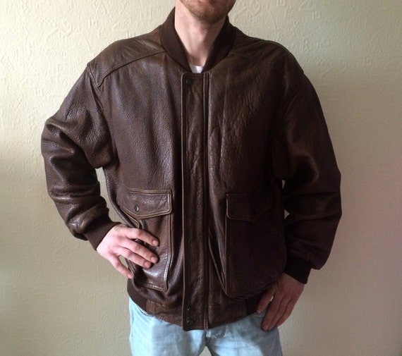 Vintage Leather Jacket Men's Leather Jacket Brown