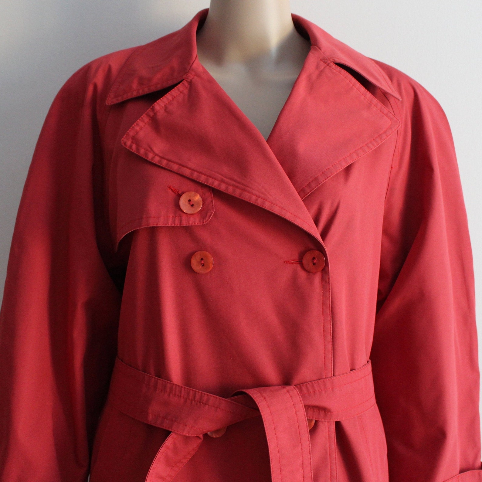 Rust Red Trench Coat Women's Red Coat Vintage Trench Coat Etsy