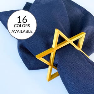 Star of David Napkin Rings: Hanukkah Table Decor, Biodegradable PLA