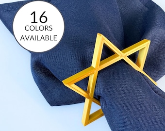 Star of David Napkin Rings: Hanukkah Table Decor, Biodegradable PLA