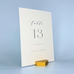 Set of Gold Color Table Number Holders | Hexagon Card Holders Made from PLA | Modern  Gold Wedding Decor | Sets of 5, 10 or 20