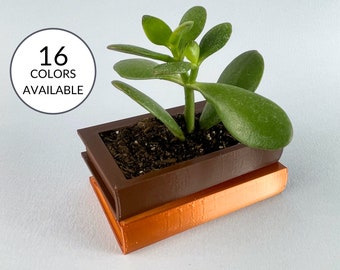 Two Books Succulent Planter | 3D Printed Book Planter | Teacher Gift | Desk Decor | Librarian Gift
