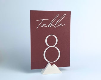 Set of White Mountain Table Number Holders | Table Number Stands | Mountain Wedding Decor | Sets of 5, 10 or 20