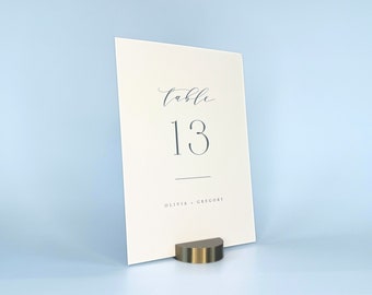 Brass Color Table Number Holders: Round, Biodegradable PLA, Modern Wedding Sign Holders