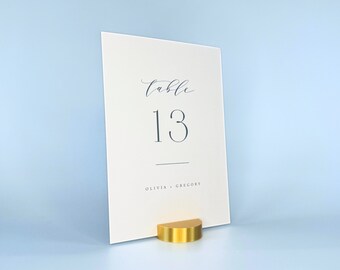 Gold Color Table Number Holders: Round, Biodegradable PLA, Modern Wedding Sign Holders