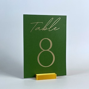 Set of Gold Table Number Holders | Rectangle Table Number Stands Made of PLA | Sets of 5, 10 or 20
