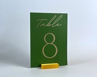 Gold Color Table Number Holders: Rectangle, Biodegradable PLA, Wedding Card Stands