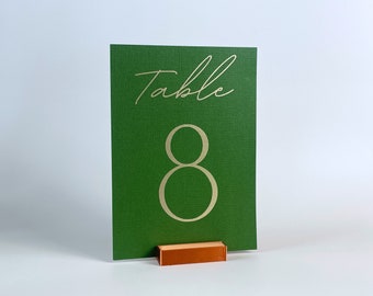 Copper Color Table Number Holders: Rectangle, Biodegradable PLA, Wedding Card Stands
