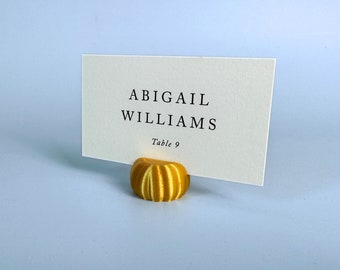 Pumpkin Place Card Holders: Biodegradable PLA, Fall Wedding Decor