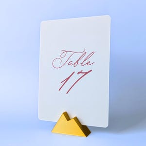 Gold Color Mountain Table Number Holders: Mountain Wedding Decor