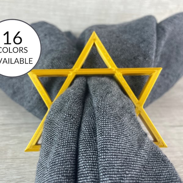 Star of David Napkin Rings | Hanukkah Napkin Rings Set | Hanukkah Table Decor | Packs of 4, 6, 10 or 20