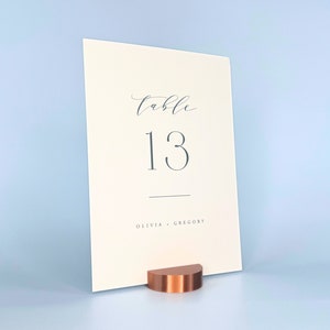 Ensemble de porte-numéros de table couleur cuivre | ronds pour cartes de mariage en PLA | Décoration de mariage | Lots de 5, 10 ou 20