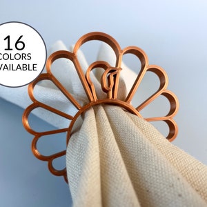 Turkey Napkin Rings: Thanksgiving Table Decor and Napkin Holders, Multiple Colors
