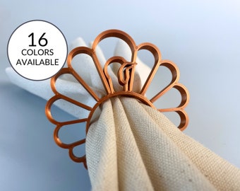 Turkey Napkin Rings: Thanksgiving Table Decor and Napkin Holders, Multiple Colors