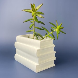 Stack of Books Succulent Plant Pot | Succulent Gift | 3D Printed | Library Decor