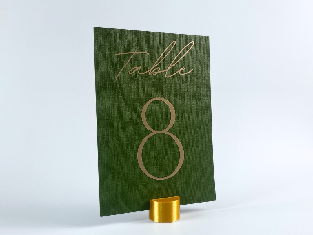 Set of Gold Table Number Holders Made From PLA Wedding Card Holders
