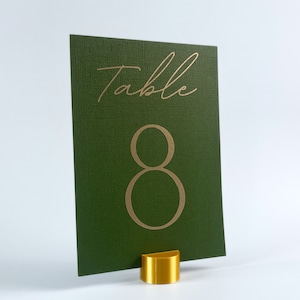 Set of Gold Table Number Holders Made from PLA | Wedding Card Holders | Table Sign Stands Made of PLA | Sets of 5, 10 or 20