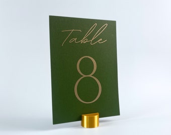 Gold Color Table Number Holders: Circle, Biodegradable PLA, Wedding Card Stands