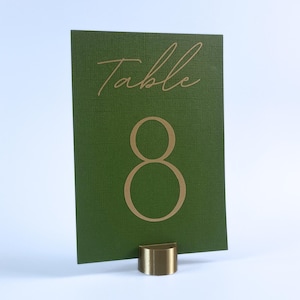 Brass Color Table Number Holders: Circle, Biodegradable PLA, Wedding Card Stands