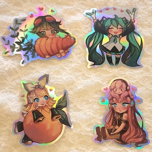 Autocollants holographiques Vocaloid 3&quot;