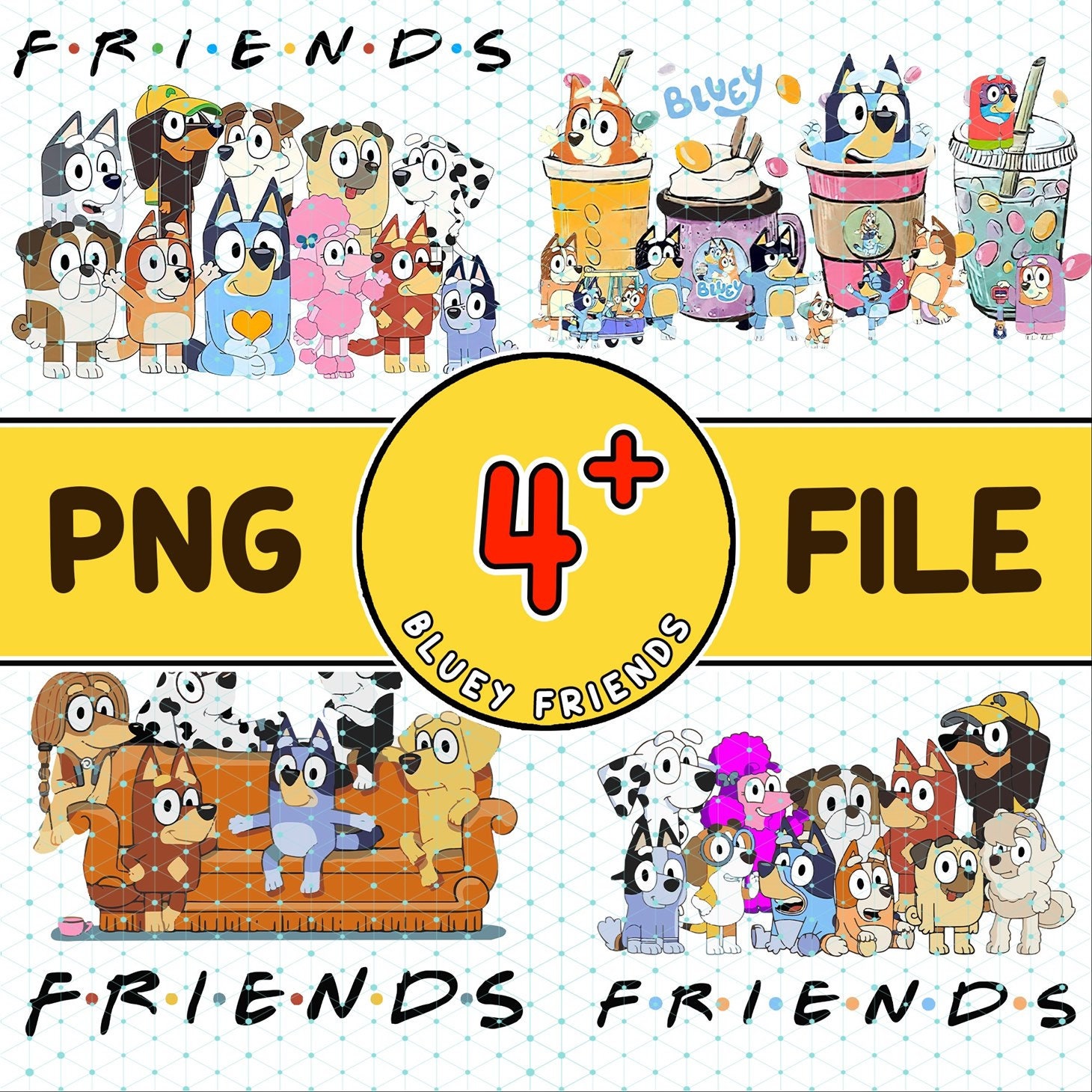 Bluey Friends Png Bundle, Bluey Friends Instant Download Png, Bluey and ...