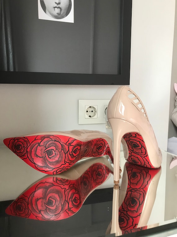 nude heels red sole
