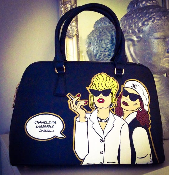Hand painted bag customised purse with original colourful artwork