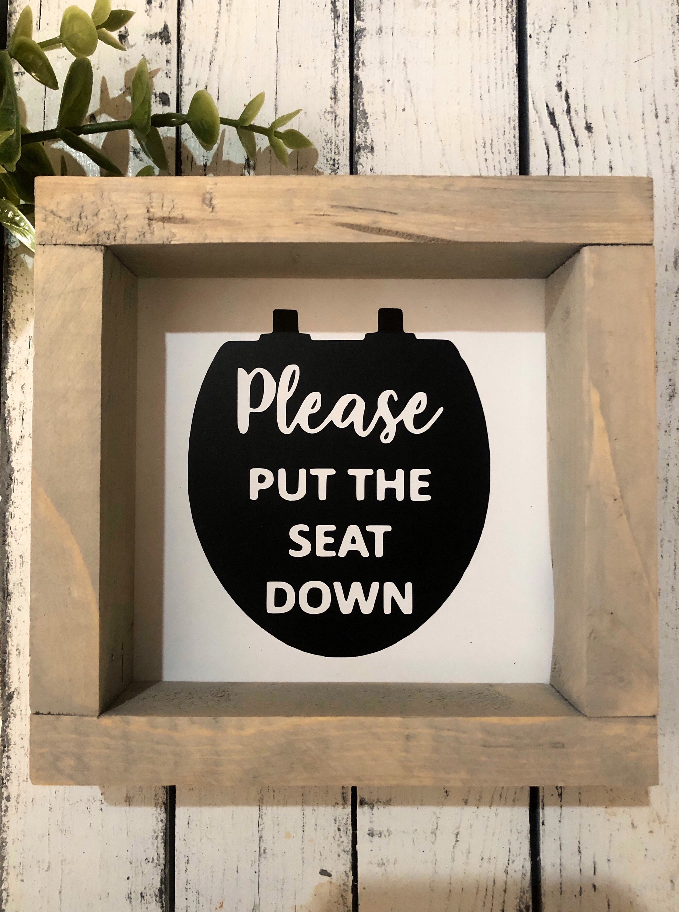 Please put the seat down bathroom decor bathroom signs Etsy