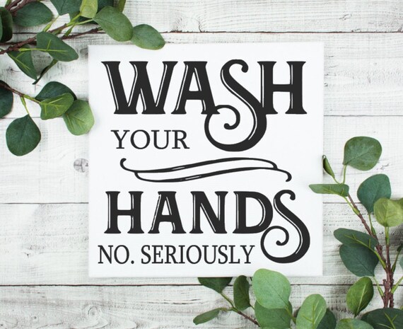 Wash your hands cute bathroom sign funny bathroon sign | Etsy