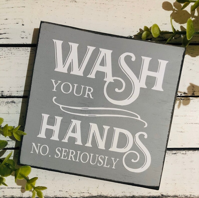 Wash your hands cute bathroom sign funny bathroon sign | Etsy