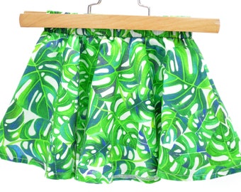 Jungle skirt- circle skirt- monstera deliciosa plant -jungle motives - plant print - baby girl - girl clothing- summer skirt