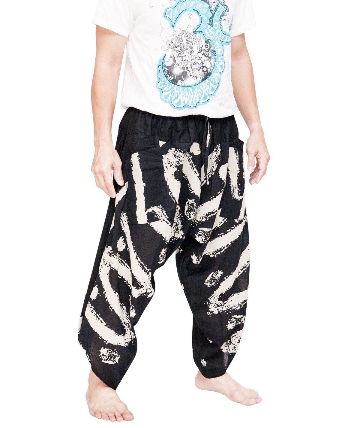 Ninja Active Harem Pantalones Cintura Elástica con Cordón Etsy