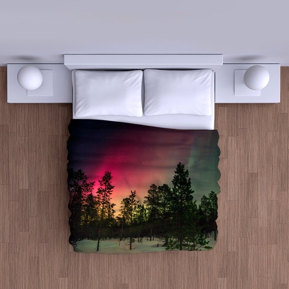 Aurora Borealis Northern Lights Duvet Cover Soft Bedding Etsy