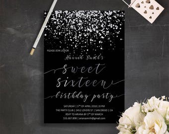 glitter invitation etsy
