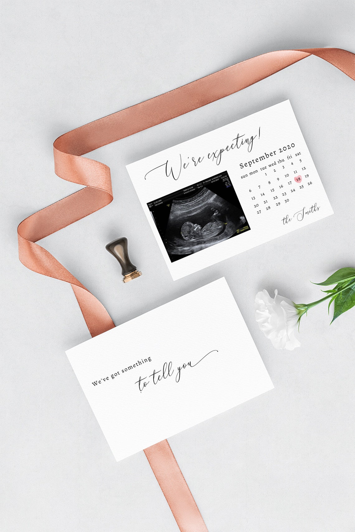 Elegant Pregnancy Announcement Template Due Date Calendar - Etsy