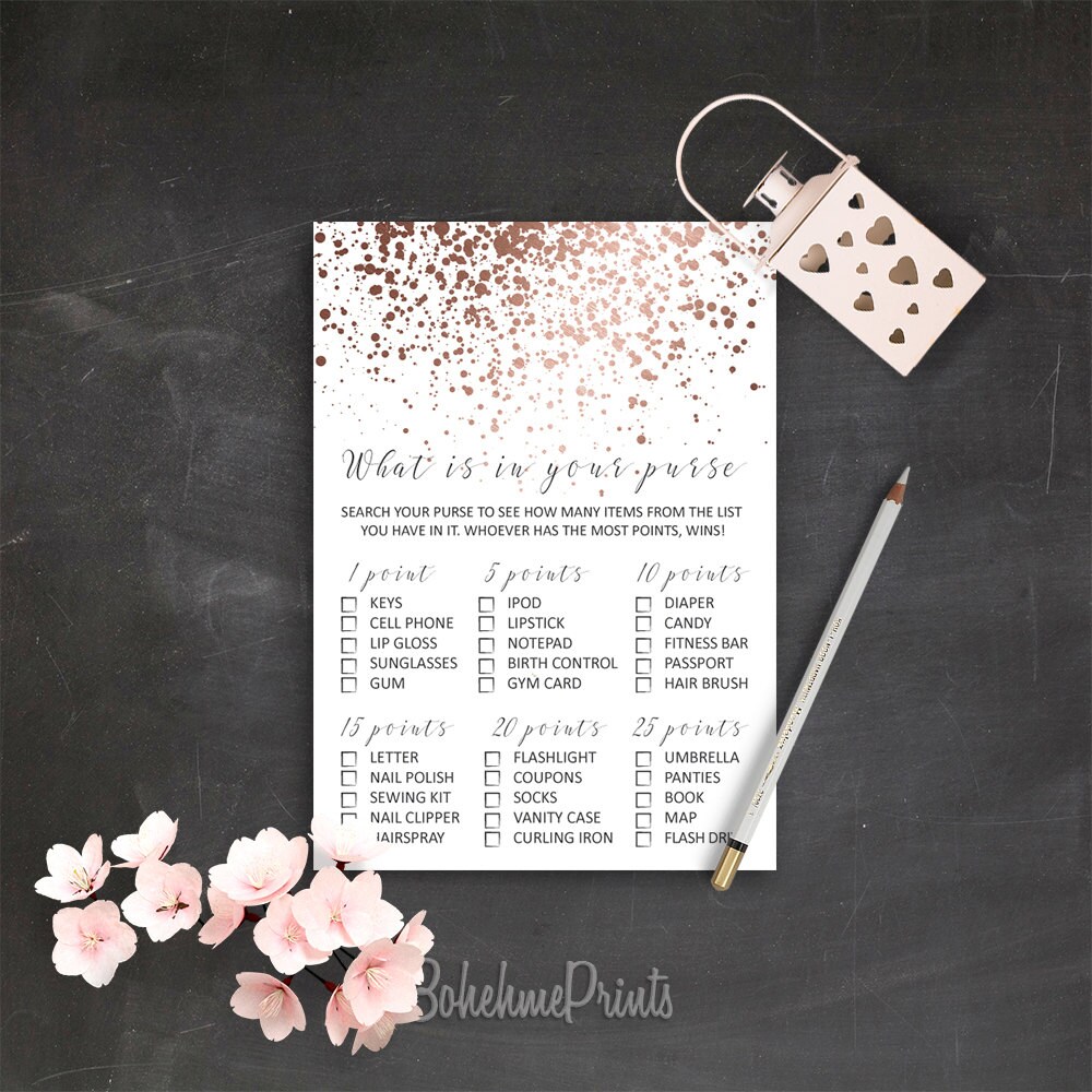 Rose Gold Bridal Shower Game Bundle Printable Bridal Shower Etsy