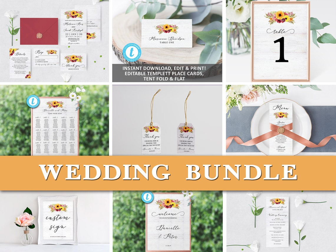 Floral Menu Template Rustic Bridal Shower Brunch Menu Etsy