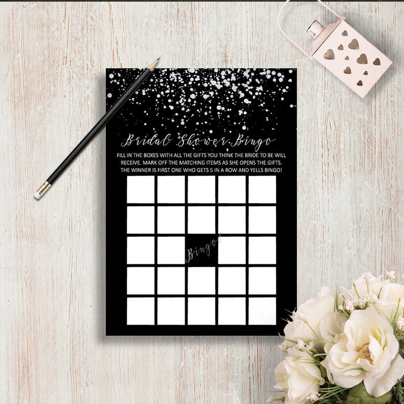 Silver Confetti Bridal Shower Games Bundle Instant Download Bridal Shower Games Package Silver Glitter Bridal Shower DIY Printable Files PDF