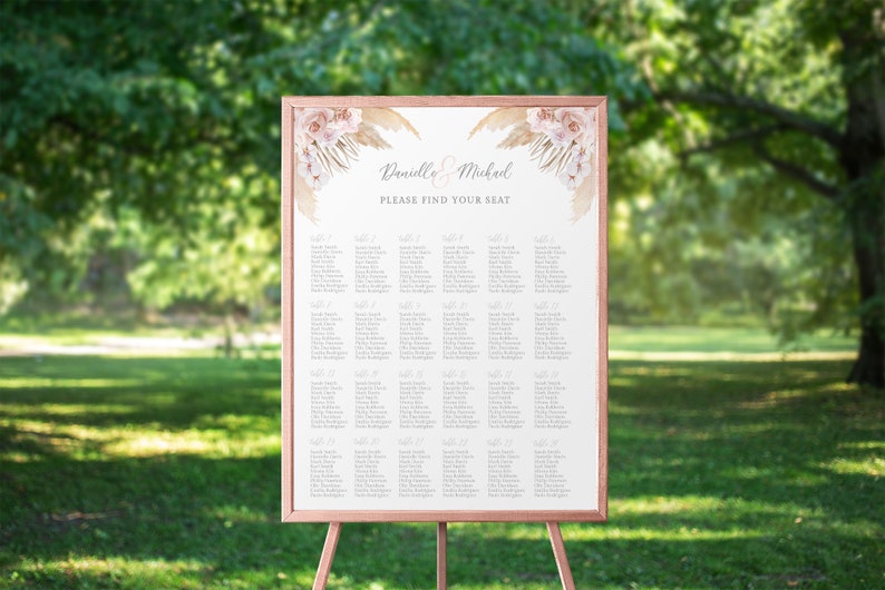 Printable Seating Chart Template Modern Seating Chart Poster Etsy