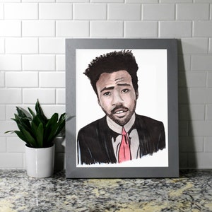 Art de Donald Glover, impression dessin original au crayon de couleur et à l&#39;encre, impression 8 x 10, impression 8,5 x 11, impression 11 x 14