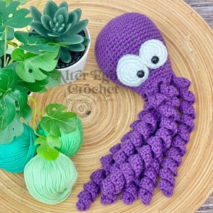 LOW SEW Crochet octopus pattern, amigurumi octopus pattern, amigurumi squid, amigurumi crochet pattern