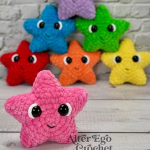 NO SEW Stjärna amigurumi virkmönster, sjöstjärna plysch