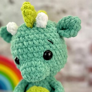Dragon plushie amigurumi crochet pattern, plush toy, teddy bear, animal tutorial, Dorian the Dragon, dinosaur