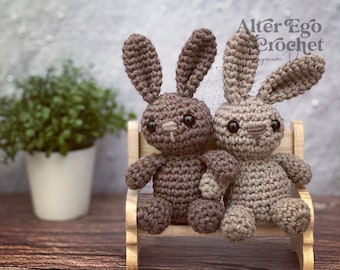 LOW SEW bunny crochet amigurumi pattern, rabbit, hare, easter, bunnies, easterbunny, beginner, small and easy